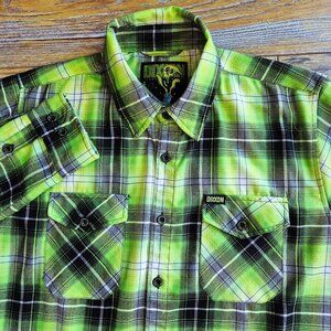 NWoT Dixxon Flannel Company Arsenic Plaid Green Shirt Button-Up Long Sleeve